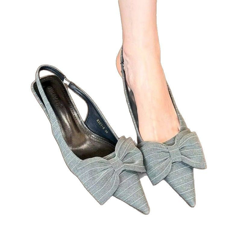 Dame Slingback High Heel Pumps med dekorativt sløjfedetail Stilla