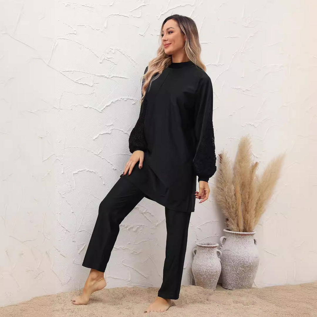 Damer Elegant Tunika-Outfit med Ruffles detaljer Stilla