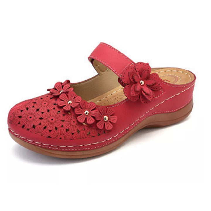 Dame blomst dekorerede clogs med ergonomisk fodseng Stilla