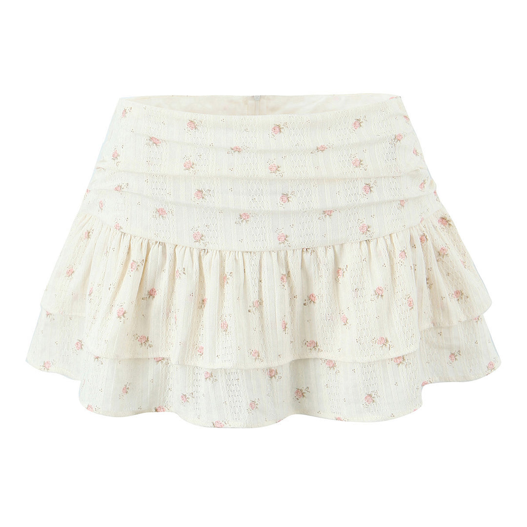 Dame stribet bustier med ruffle detaljer og justerbar snøre Stilla