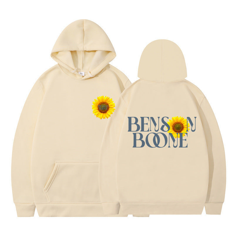 Kvinders hoodie med unikt solsikke design og komfortabel pasform Skovae