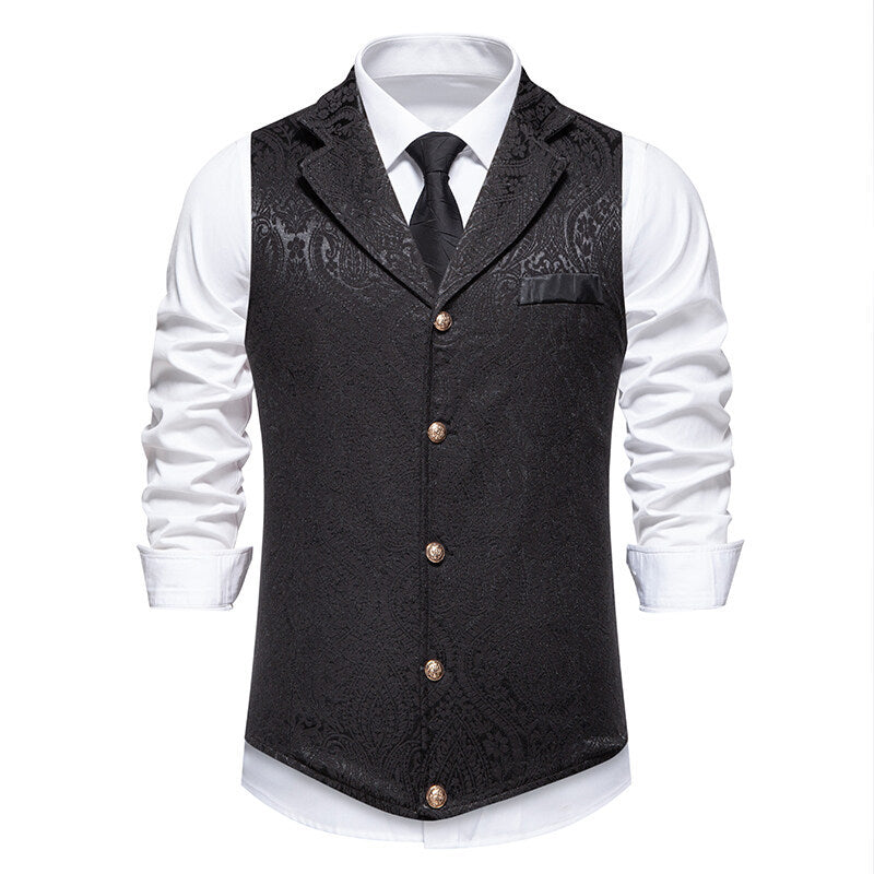 Herrer elegante brokade formel vest Stilla