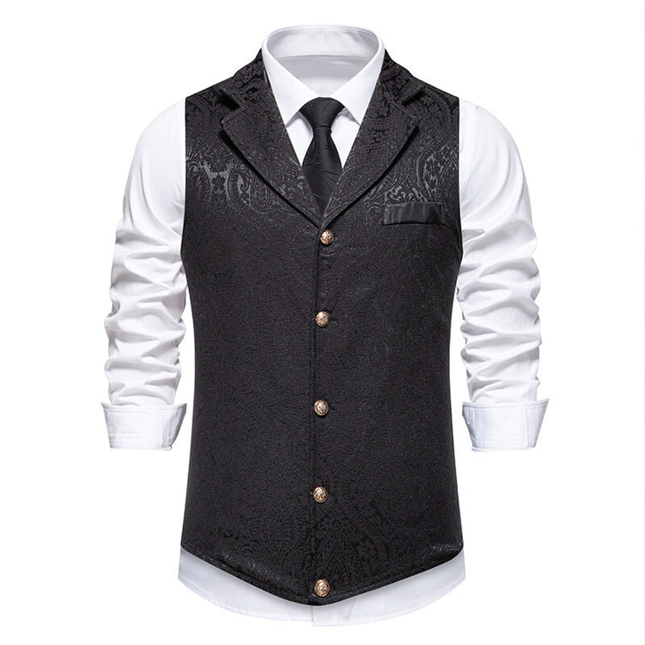 Herrer elegante brokade formel vest Stilla