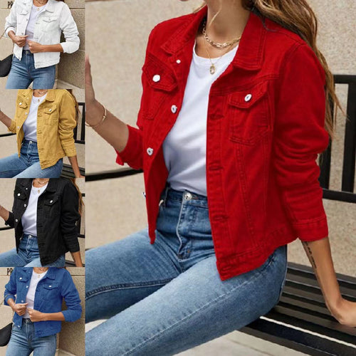 Dame Casual Denimjakke med struktureret snit Stilla
