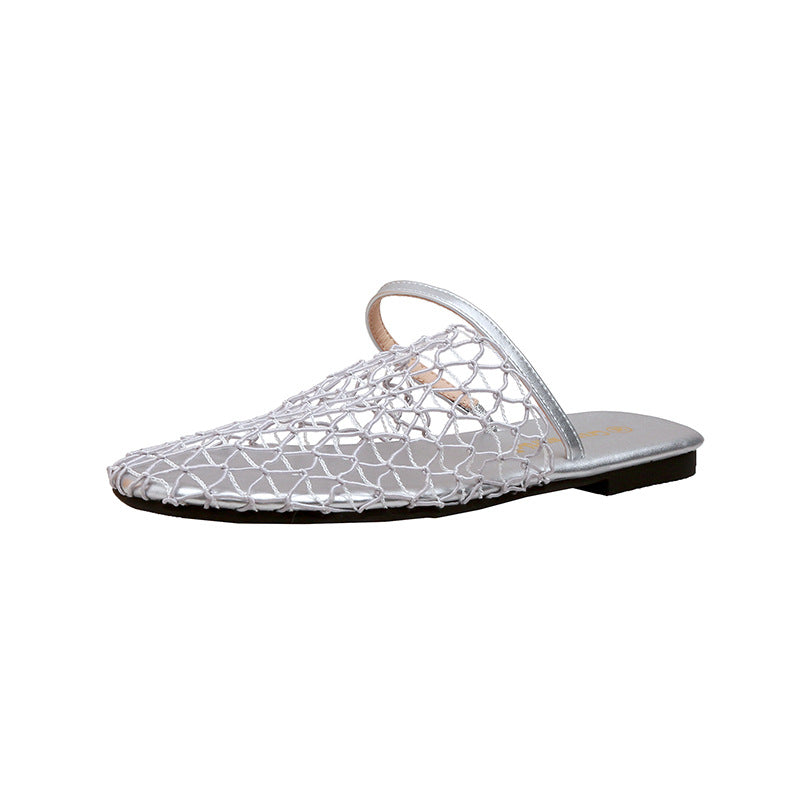 Dame sling sandaler med sløjfedetalje, netdesign og åben tå Stilla