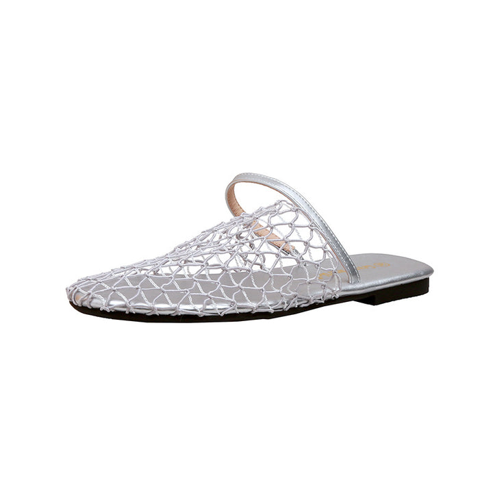 Dame sling sandaler med sløjfedetalje, netdesign og åben tå Stilla