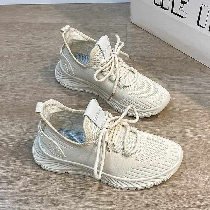Dame Sporty Sneakers med åndbar strik-overflade og dämpende sål Stilla