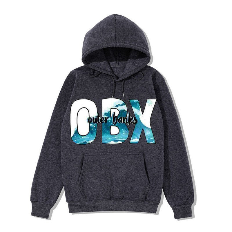 Dame hoodie med maritim grafisk design Skovae