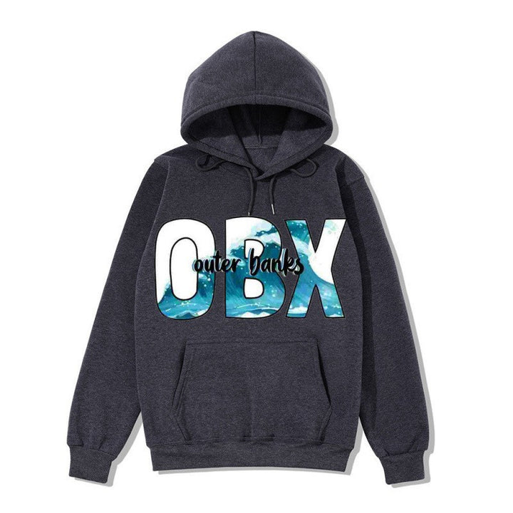 Dame hoodie med maritim grafisk design Skovae
