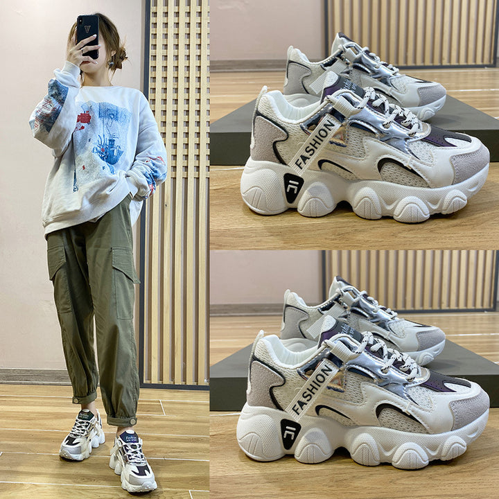 Damer Sporty Chunky Sneakers med moderne snørebånd og støddæmpende sål Stilla