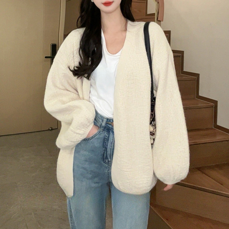 Kvinders oversized strikket cardigan med en afslappet pasform Stilla