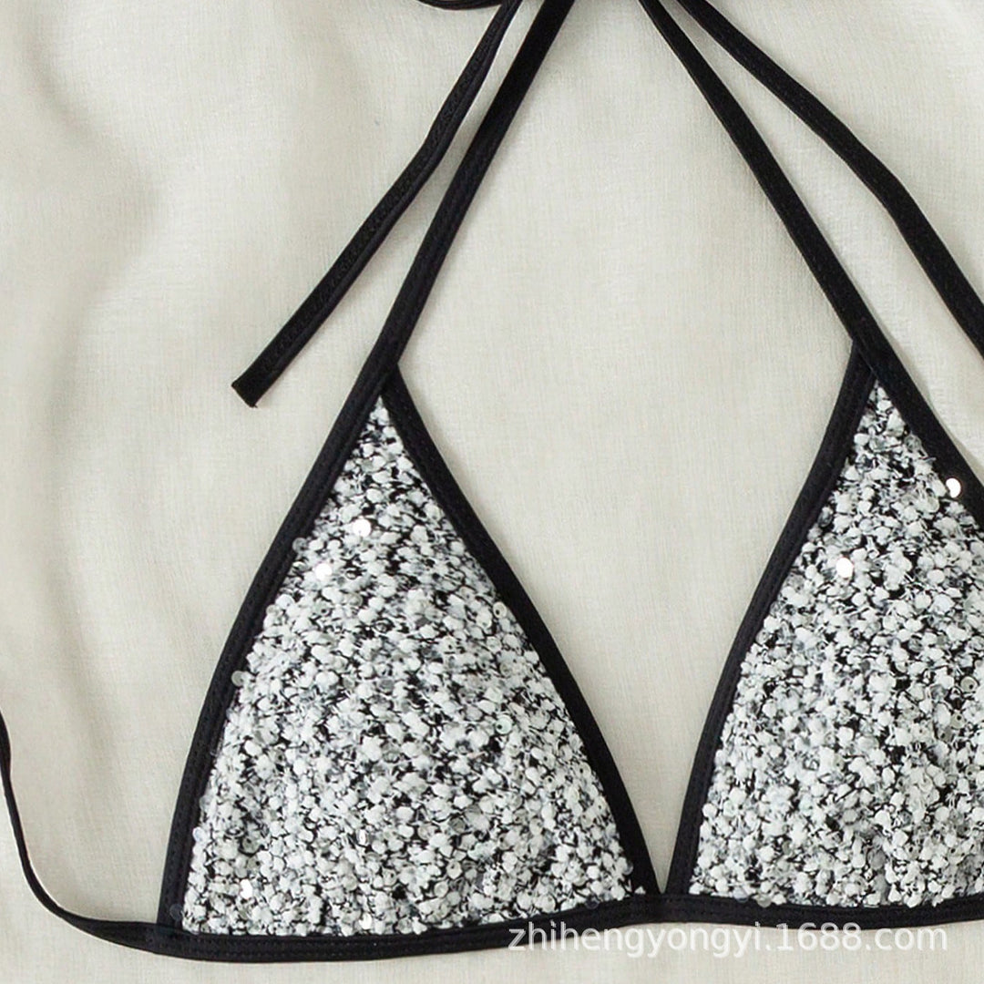 Damer Triangel-Bikini med glitrende detalje Skovae