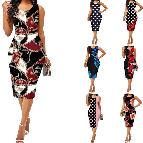 Dame Elegant blomsterprint aftenkjole Skovae