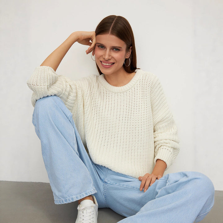 Kvinders oversized striktrøje med casual skæring Stilla