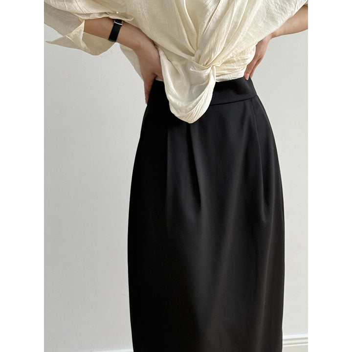 Dame moderne blyantskørt med elegante folder Stilla