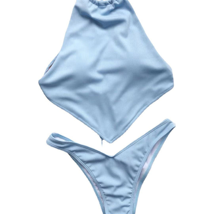 Dame Sporty Bikini-top med asymmetrisk snit og effektfuld krave Stilla
