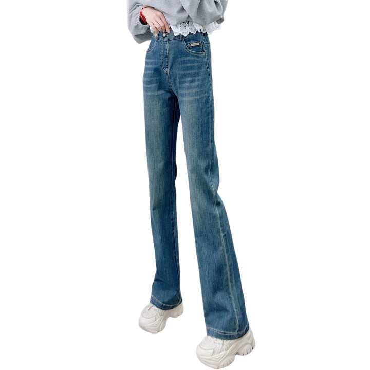 Dame Bredskårne High-Waist Jeans i vintage-stil med afslappet snit og elegante folder Stilla