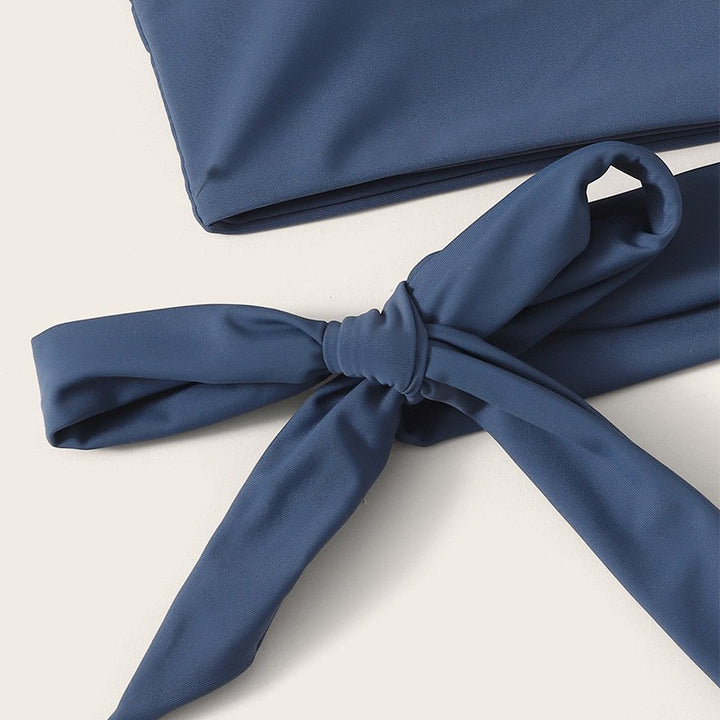Damer One-Shoulder Bikini med høj talje og sidelæns bindebånd Skovae