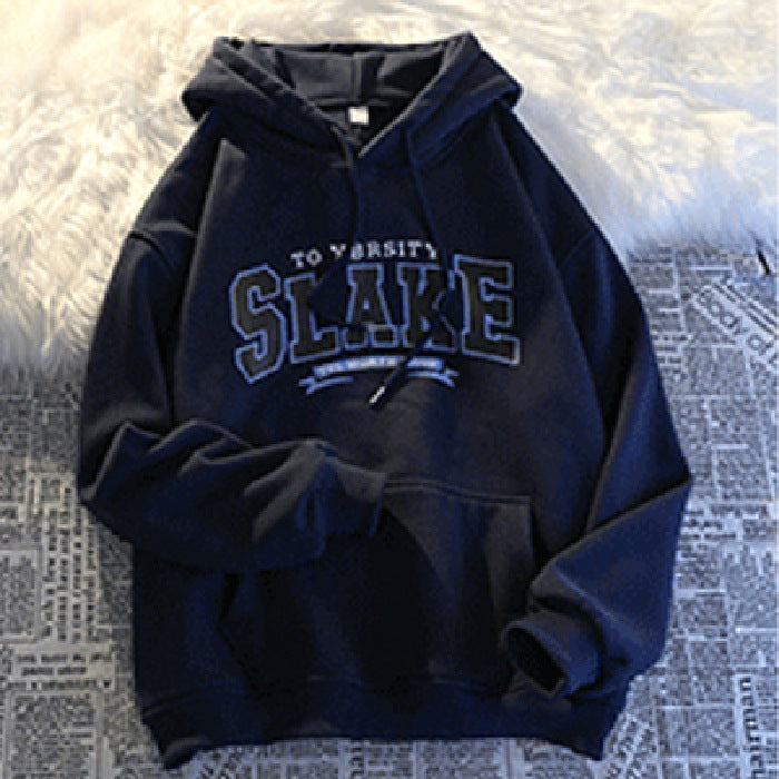 Kvinders hættetrøje med afslappet print og hætte Skovae