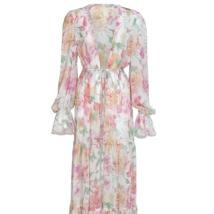 Dame bikini sæt med blomster kimono og justerbare stropper Stilla