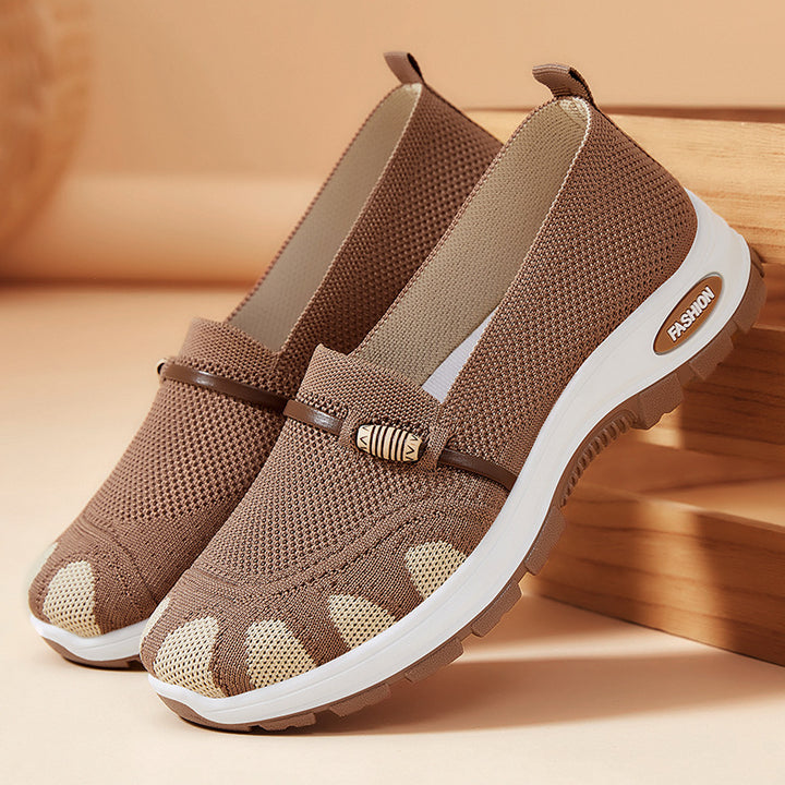 Dame fritidssneakers med åndbart mesh-overdel og skridsikker sål Stilla