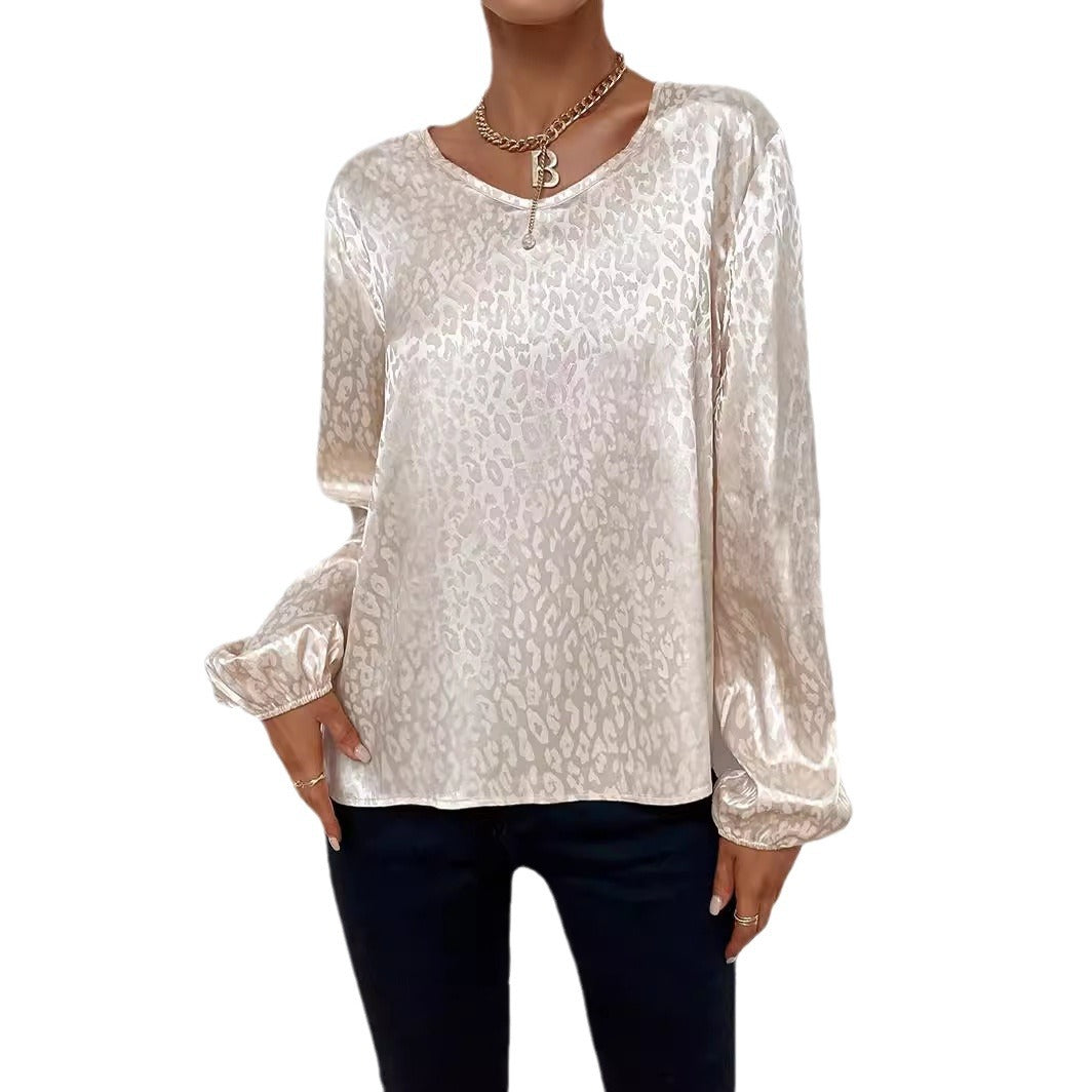 Femme Elegante V-Udskæring Bluse med Ballonærmer Stilla