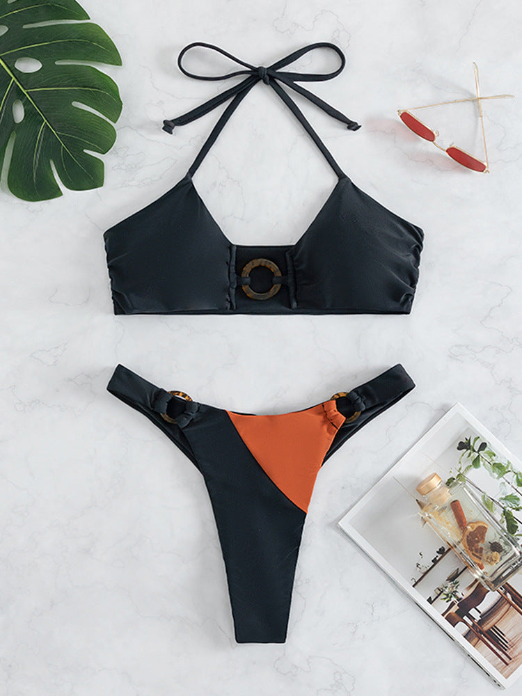 Dame bikini-sæt med raffineret snøring design og asymmetrisk stropdetaljer Stilla