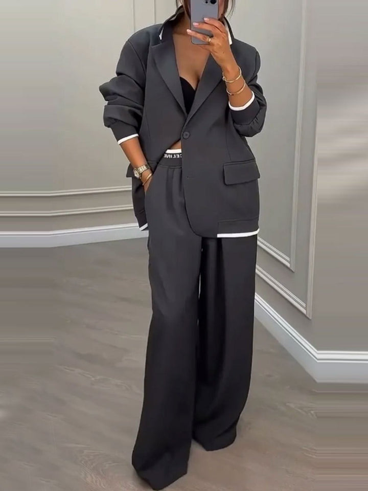 Kvinders fashionable oversized blazer sæt med elegante jakkebukser Stilla