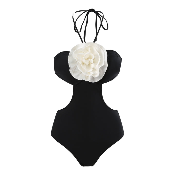 Damer Elegant Badedragt med Blomsterapplikation og Uden Stropper Design Stilla