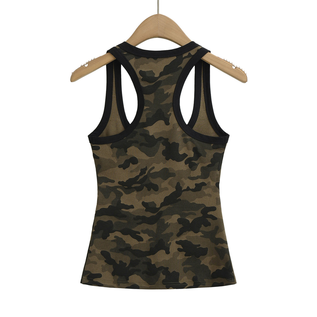 Dame Sportslig Tanktop med Camo-mønster og racerback design Stilla
