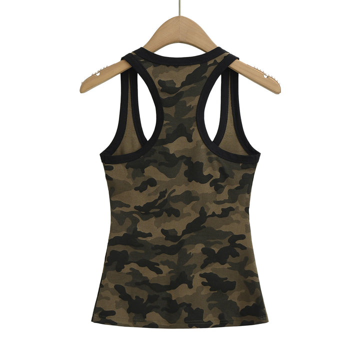 Dame Sportslig Tanktop med Camo-mønster og racerback design Stilla