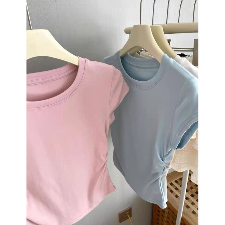 Femme Kortærmet Rynket T-Shirt Stilla