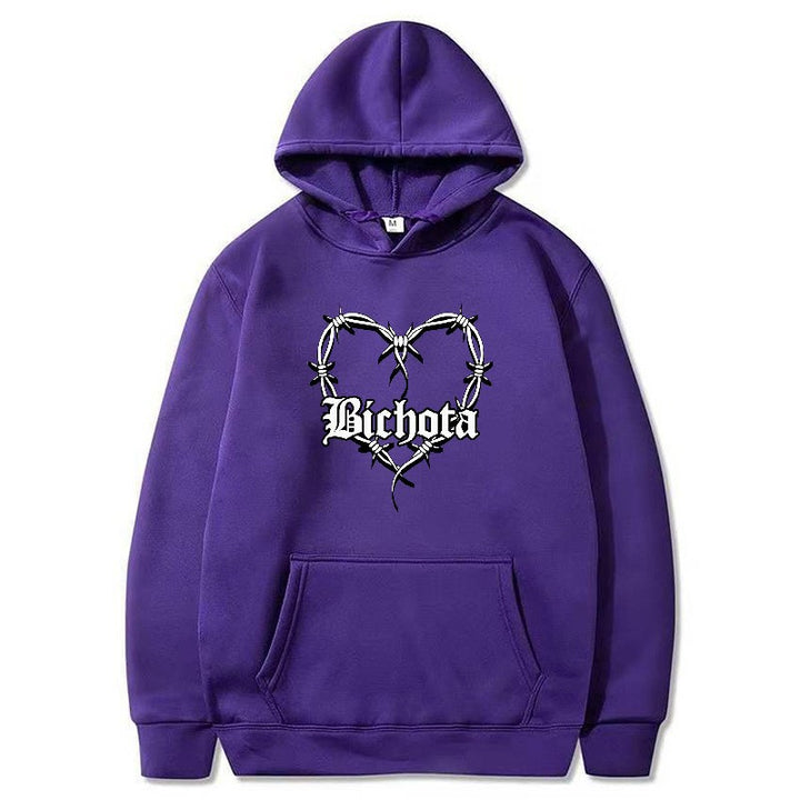 Kvinders hoodie med unikt hjerte design og broderet skrift Skovae