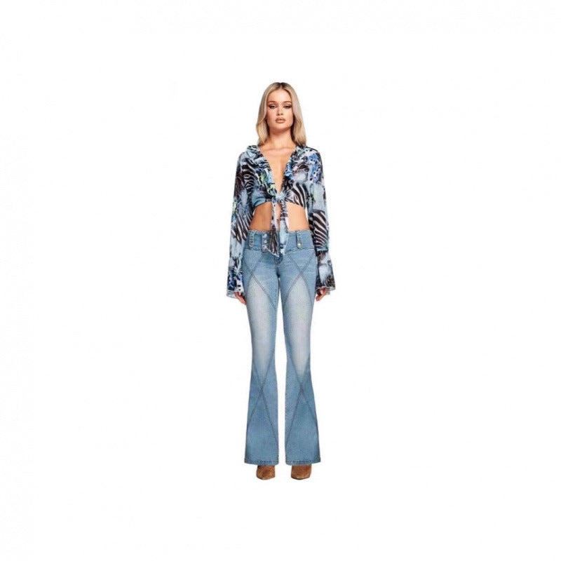 Dame flare jeans Stilla