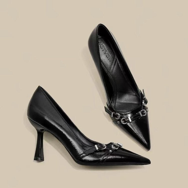 Dame Elegant Spidse Pumps med Spænde-Detail Stilla