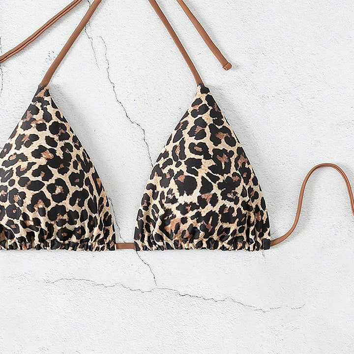 Dame triangel-bikini med legende leopardmønster Skovae