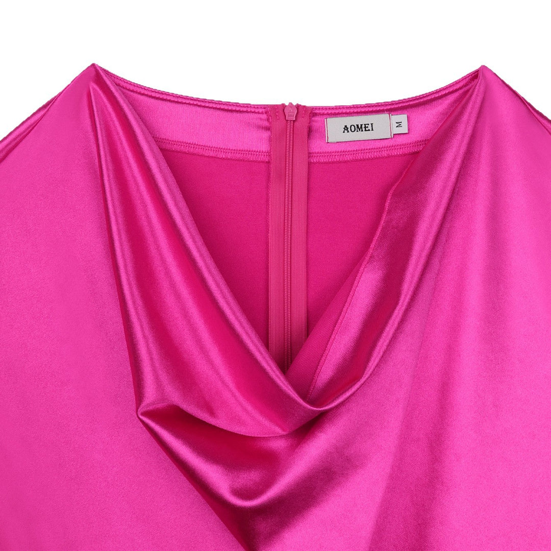 Dame skinnende fransedragt med elegant drapering Skovae