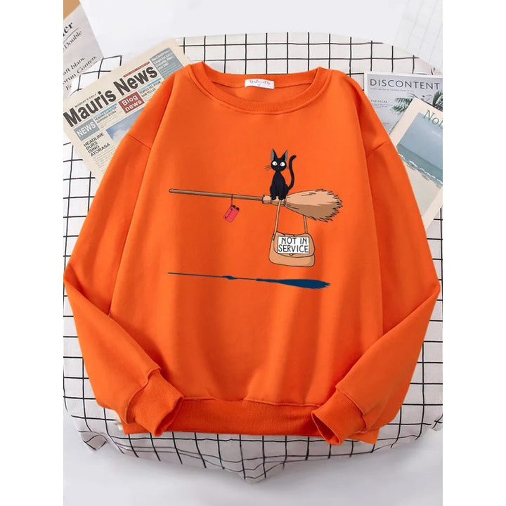 Kvinders sweatshirt med kreativ kat design Skovae