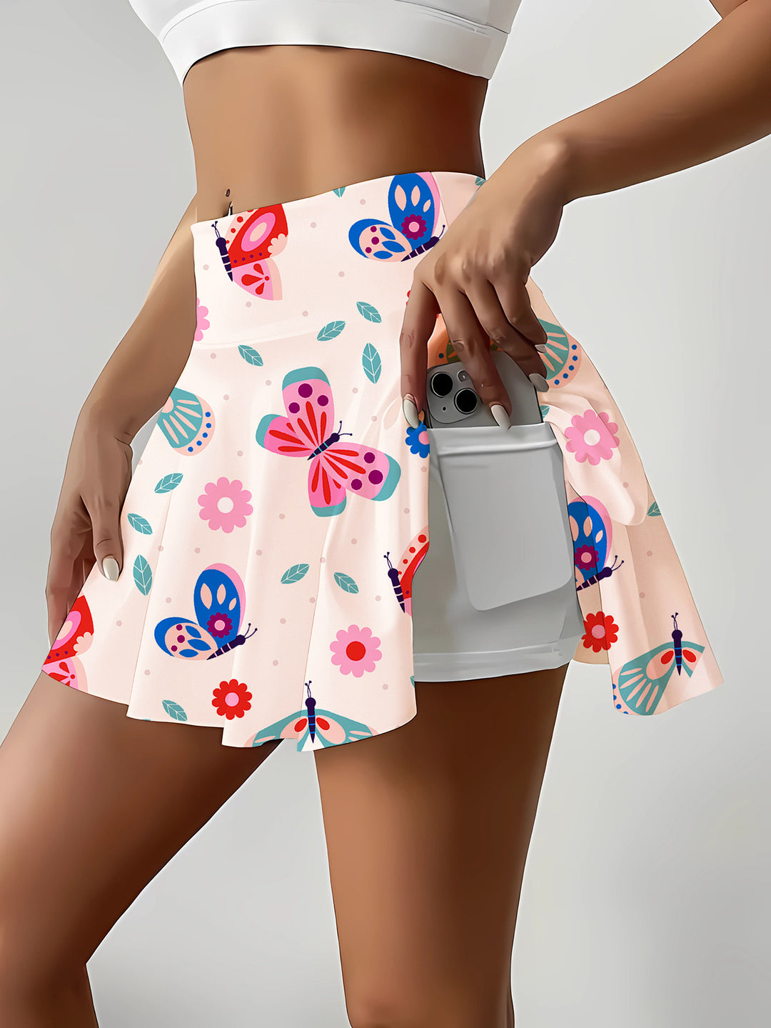 Femme Performance Sommerfugletryk Skort Stilla