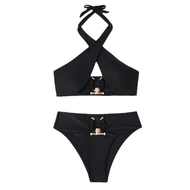 Dame Bikini sæt med raffinerede knude-detaljer og gyldne accenter Stilla