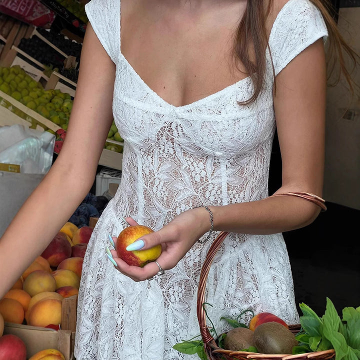 Dame Boho-Chic Spidskjole med flydende Nederdel Stilla