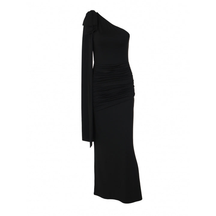 Damen Elegantes Wickelkleid mit asymmetrischem Ausschnitt und Schulterdetails Skovae