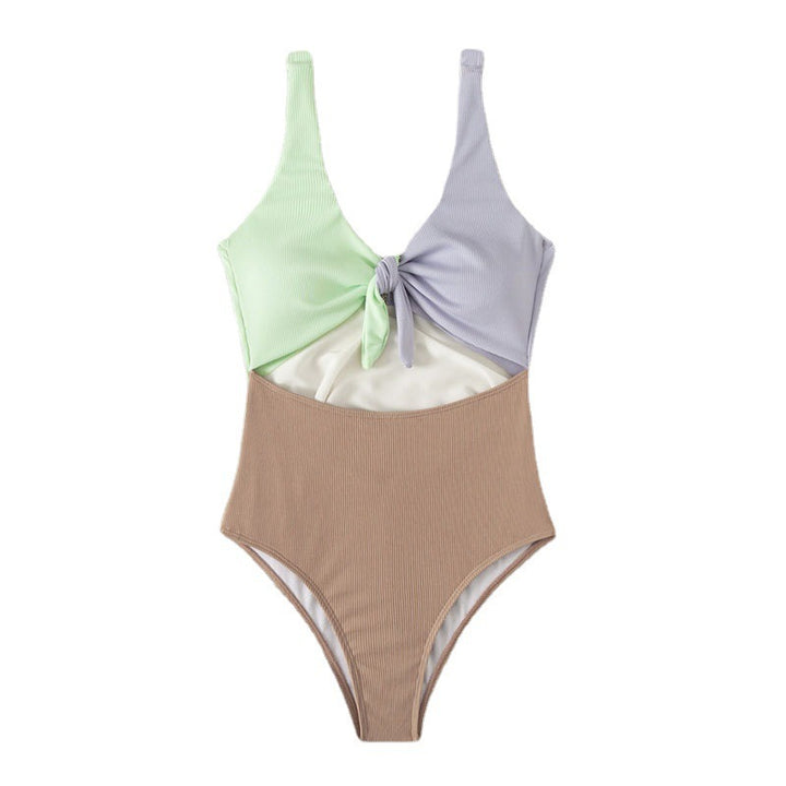 Dame triangel-bikini-sæt med justerbart knudedesign Skovae
