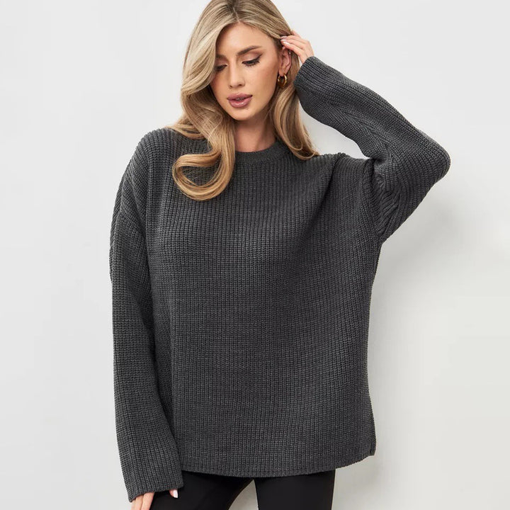 Kvinders chunky strikket sweater med en afslappet pasform og blødt materiale Stilla