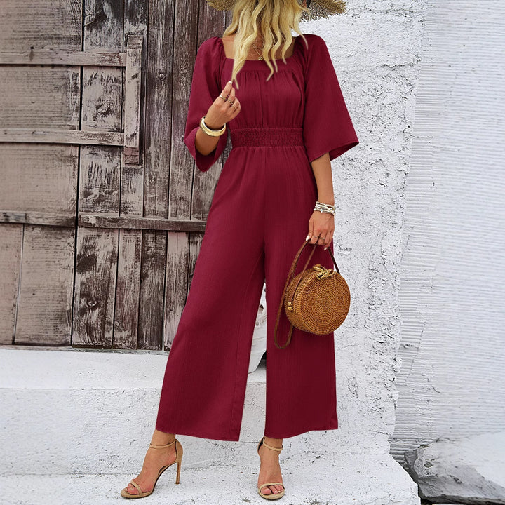 Dame Casual Jumpsuit med Flæse og Bred Ben Stilla