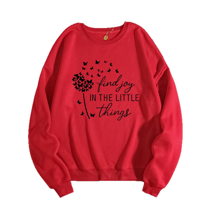 Kvinders sweatshirt med motiverende slogan og blomsterprint Stilla