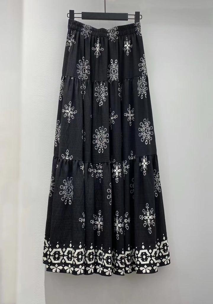 Femme Bohemian Broderet Maxi-Nederdel Stilla
