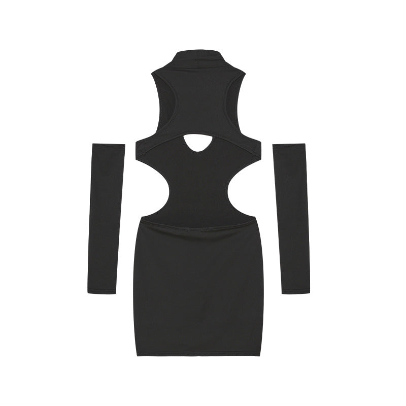 Dame Cut-Out Mini Kjole med matchende Ærmer Stilla