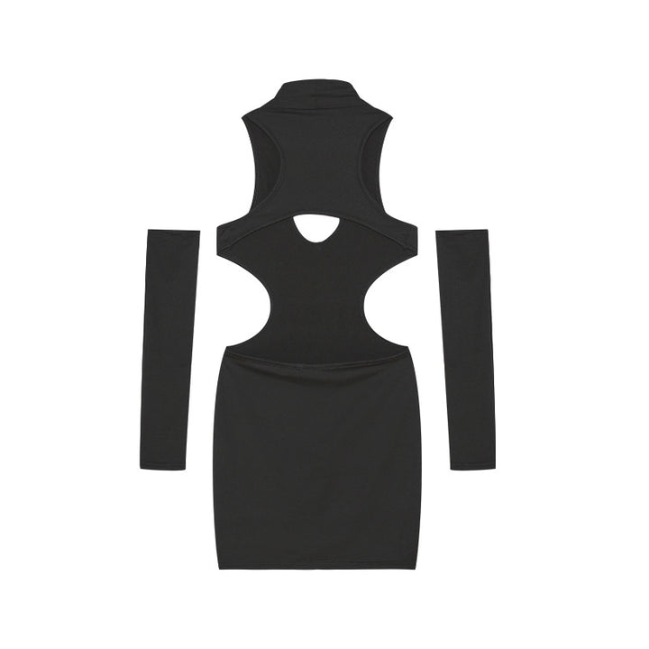 Dame Cut-Out Mini Kjole med matchende Ærmer Stilla