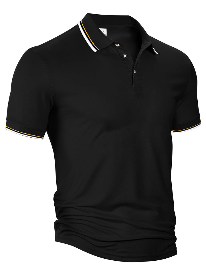 Herrer nan klassisk polo shirt lavet af piqué med kontraststriber ved kraven Skovae